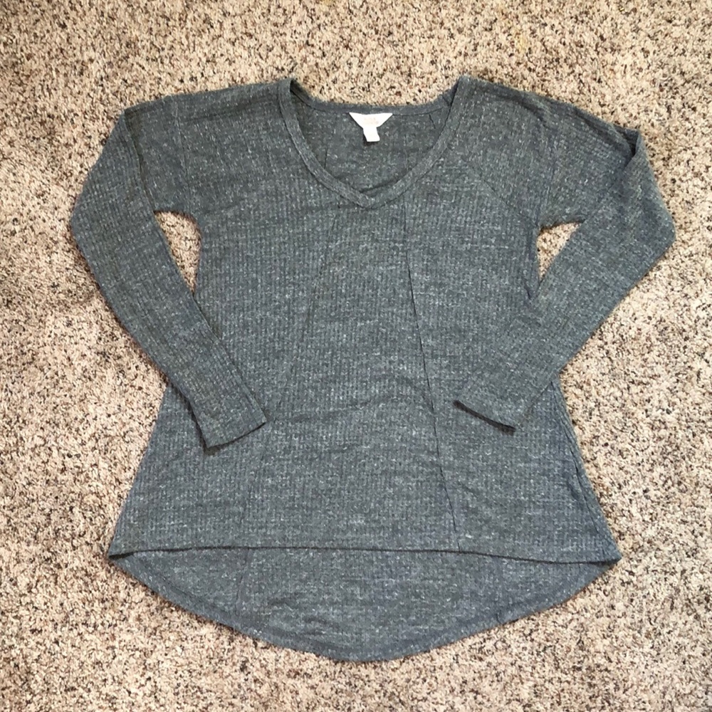 Ribbed Heather Grey Sun & Shadow XS Top